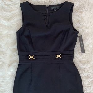 TAHARI Black Midi Dress New with Tags size 2